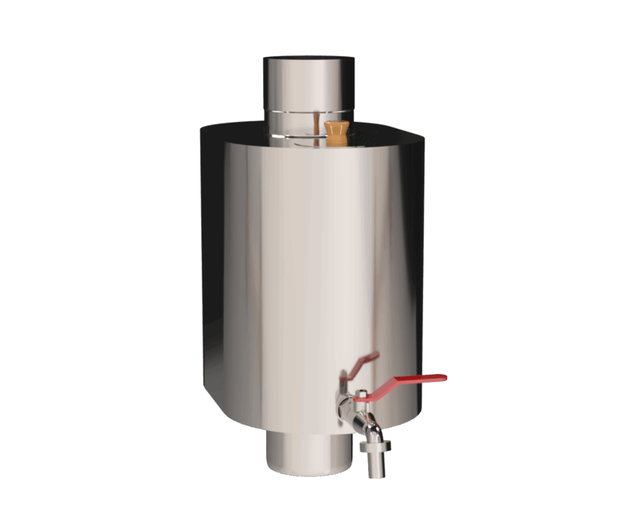 Telttasaunan piippuvesisäiliö Inord kiukaaseen 90mm hormille