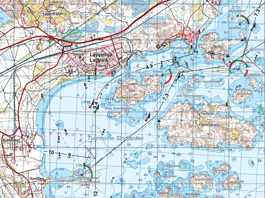 Hanko Hiittinen Tammisaari, veneilykartta 1:50000