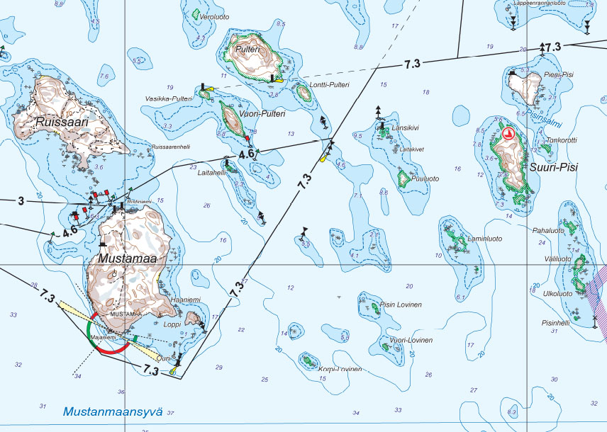 Kotka Loviisa Virolahti, veneilykartta 1:50 000