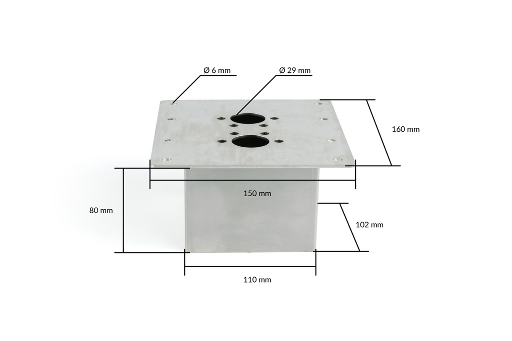 Asennusjalka Autoterm , Lattiakiinnike SH 160x150mm