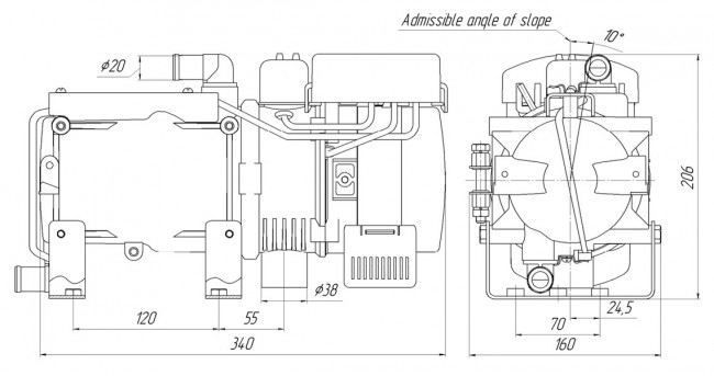 Autoterm Flow 14TC 24V diesellämmitin 14,5kW