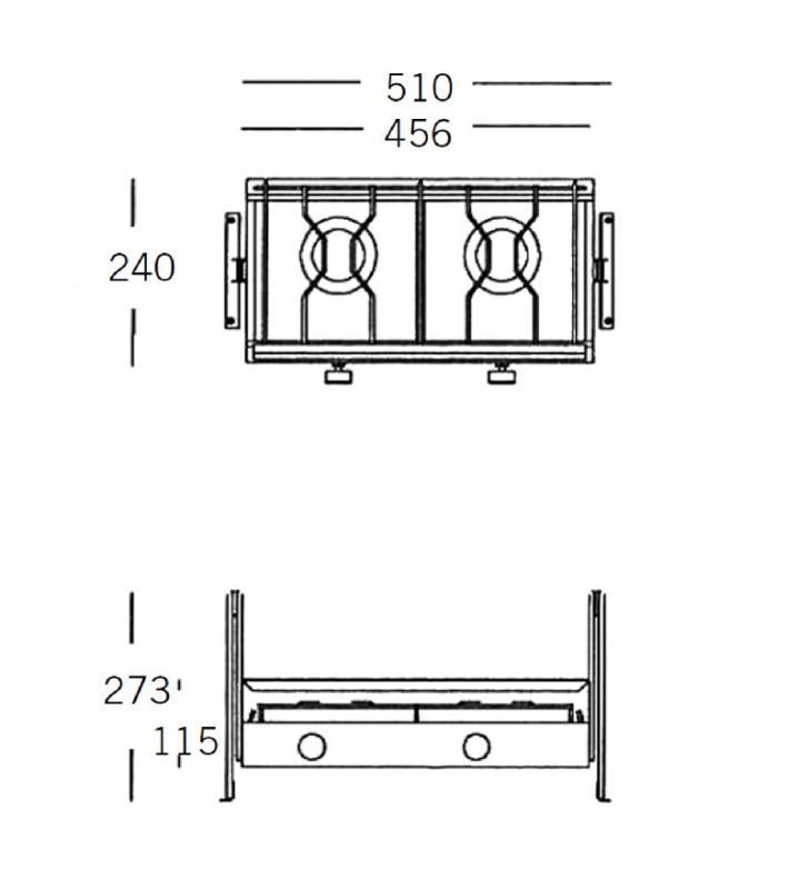 Techimpex Racer, 2-liekkinen kaasuliesi gimbalilla.