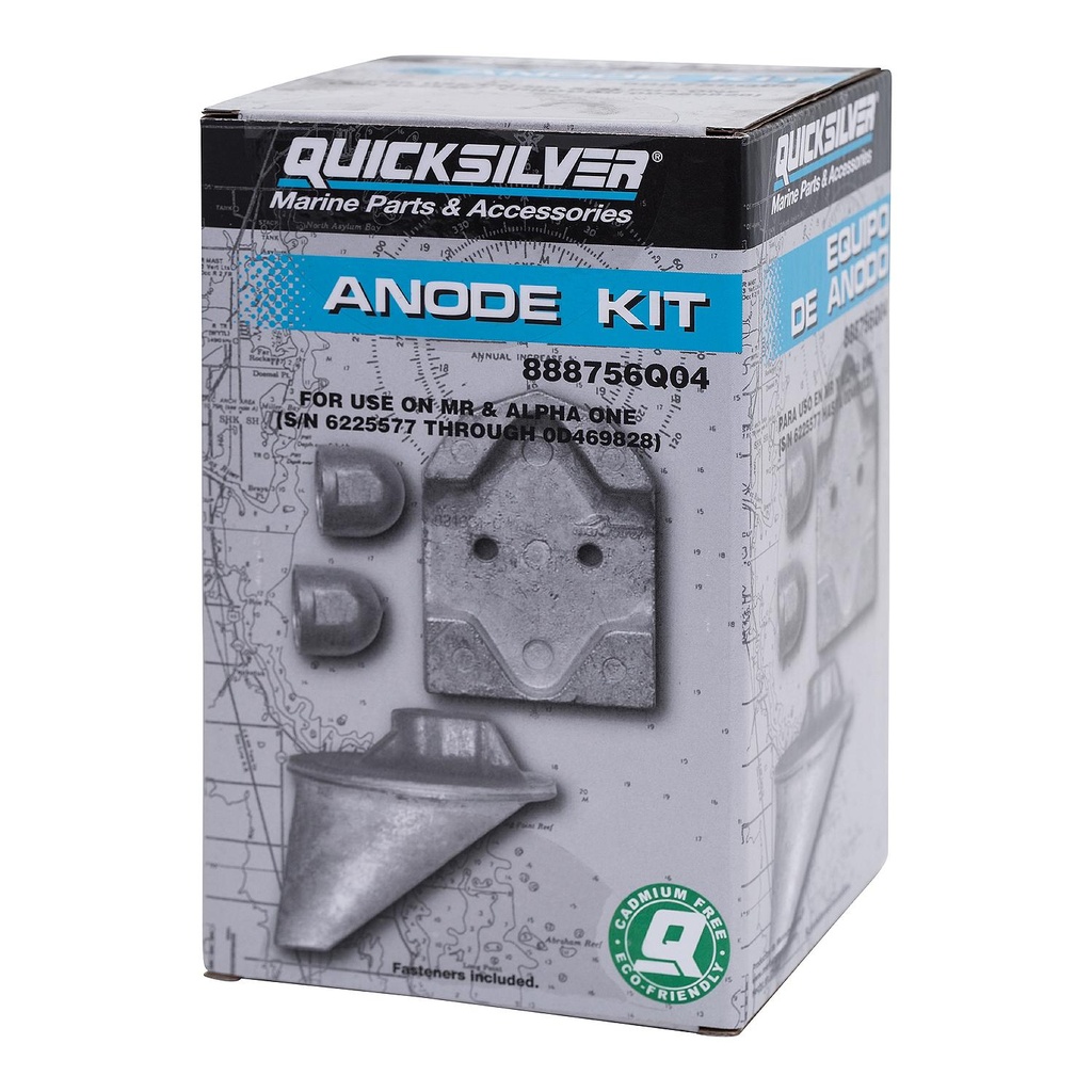 Quicksilver 888756Q04 alumiini anodi kitti,  Mercruiser MR and Alpha One