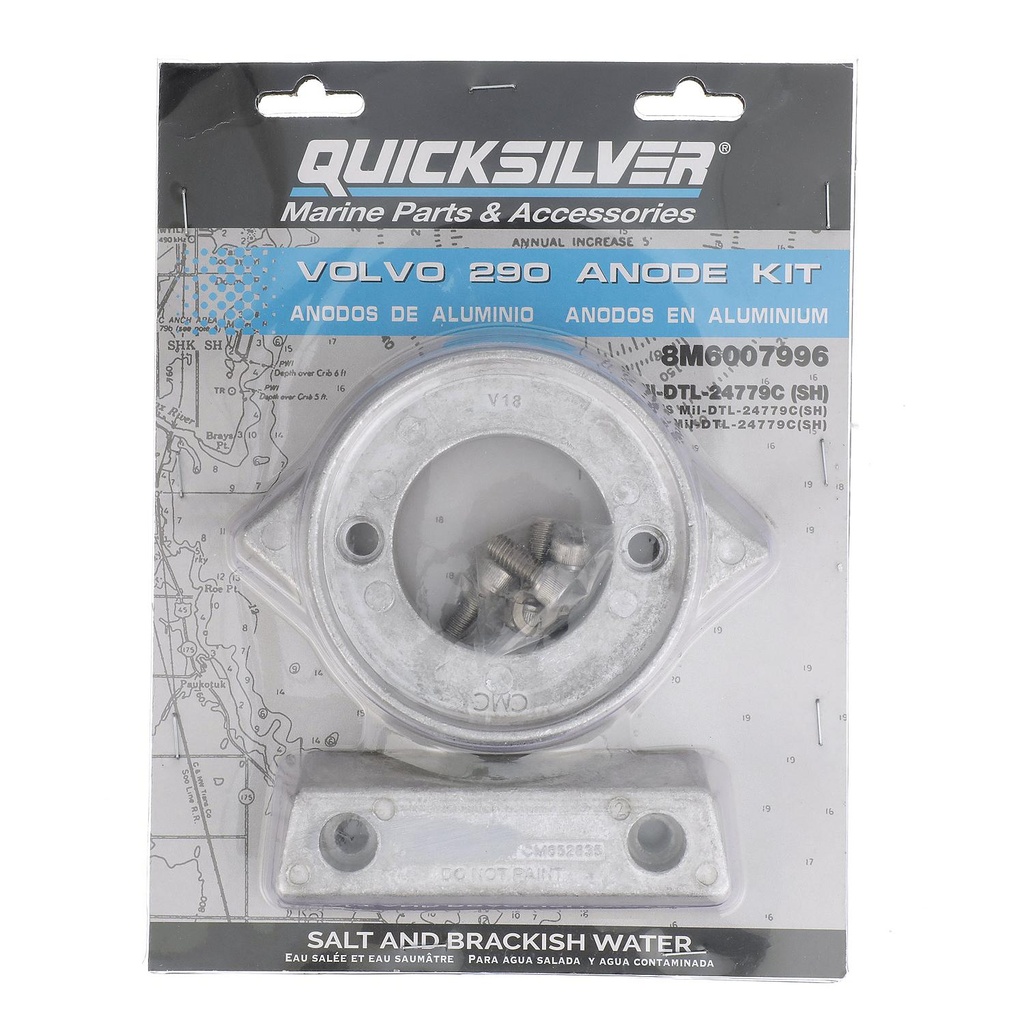 Quicksilver 8M6007996 alumiini anodi kitti,  Volvo 290 sterndrive