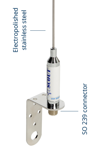 Scout KM-3A 3 db VHF ruostumaton teräsantenni, pituus 1,0m