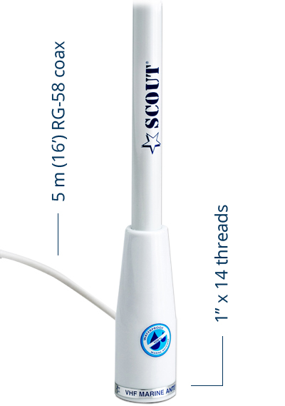 Scout KS-21 3 db VHF lasikuituantenni 0,9 m pitkä