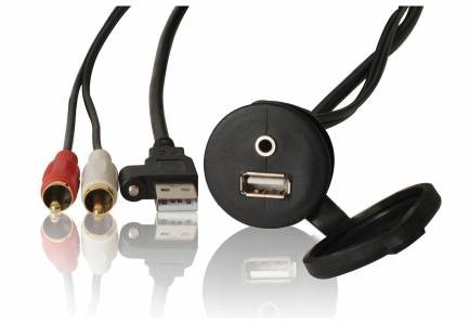 Fusion USB + 3,5mm audio jatkokaapeli uppoasennukseen
