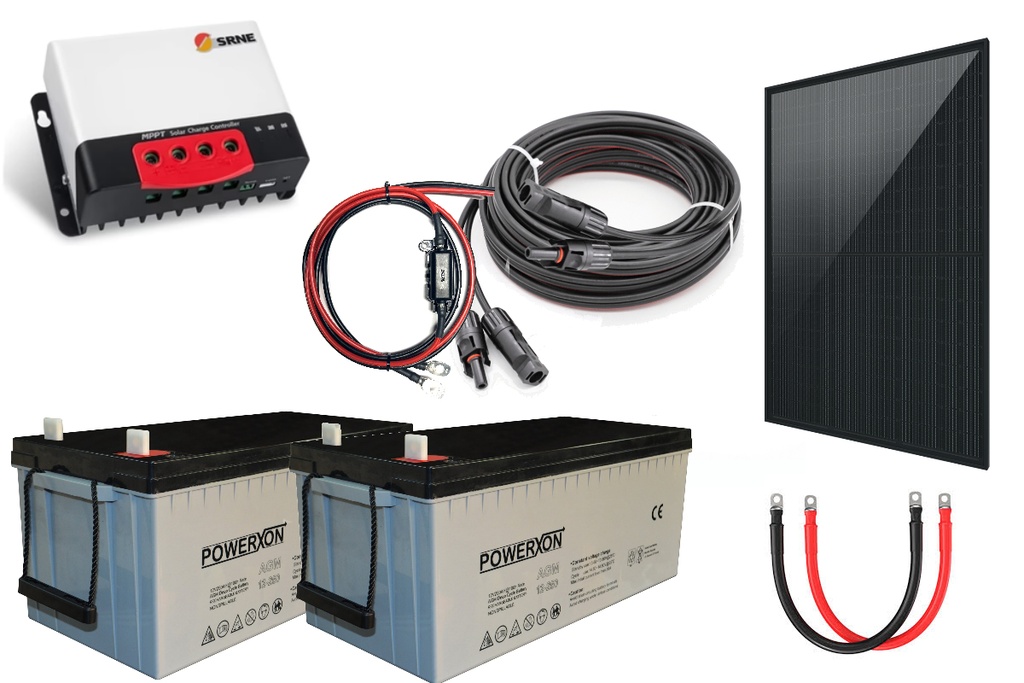 Aurinkovoimala Mökki 445W - 50A lataussäätimellä