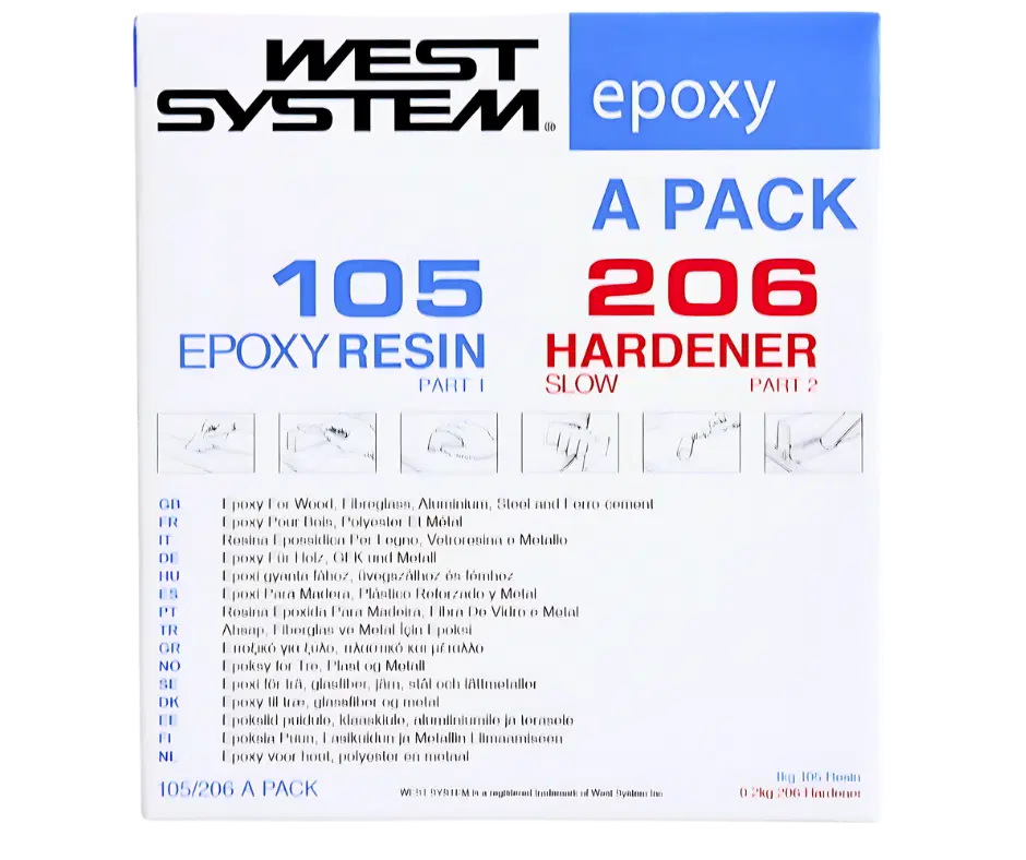 West System A105/206 hidas epoksipakkaus 1,2Kg