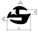 [OT5483] Painelista / ikkunatiiviste 5483 lasiura=13mm , seinämä =6mm