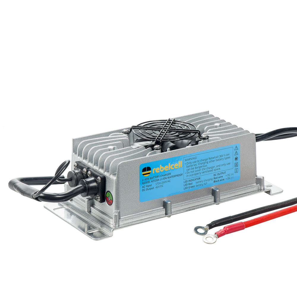 Rebelcell vedenpitävä (IP65) laturi 42V20A. Sopii Rebelcell 36V70ah akulle