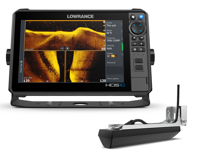 Lowrance HDS PRO 10" IPS kosketusnäyttö, Dual Chirp, DS 700/1225kHz, SS 455/1075kHz. Sis. Active Imaging HD anturin