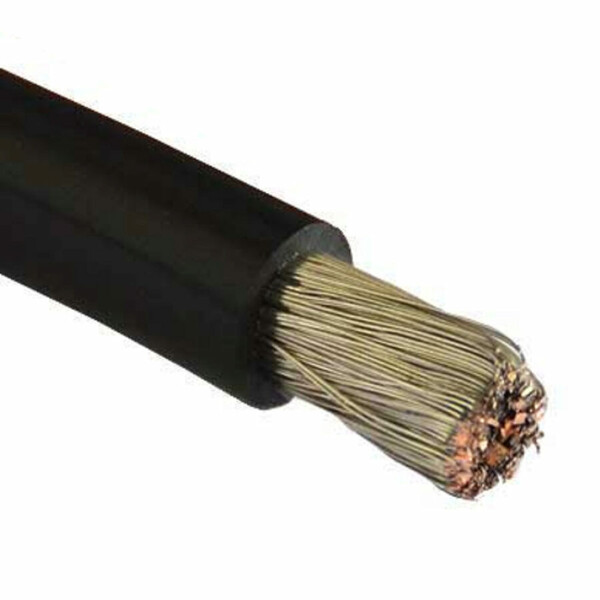 Akkukaapeli 25mm2 musta monisäikeinen tinattu 10m rulla