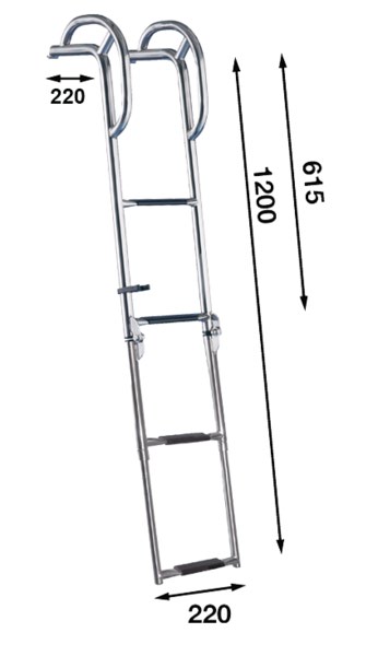 Båtsystem BU76P-12 keulatikas kädensijalla 1200mm 