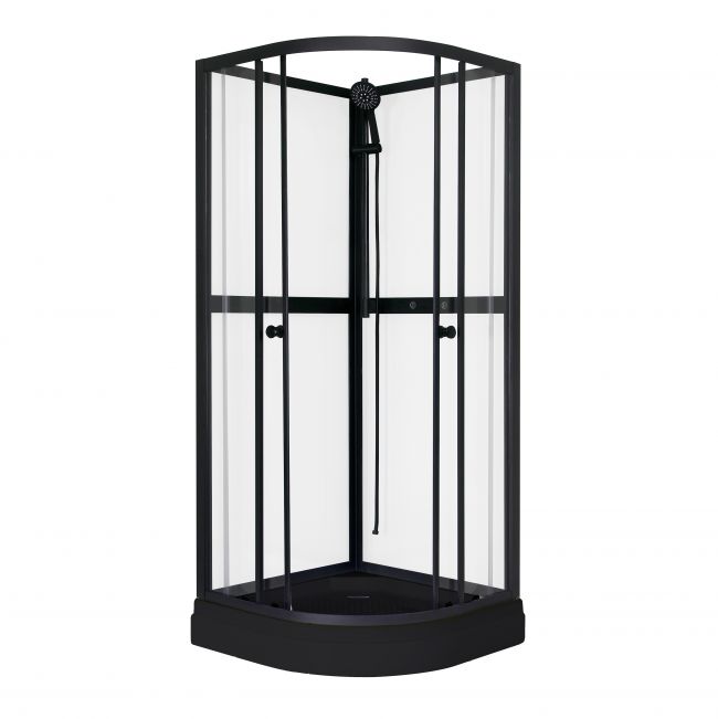 Suihkukaappi Aurora Black - 90 x 90 x 195 cm