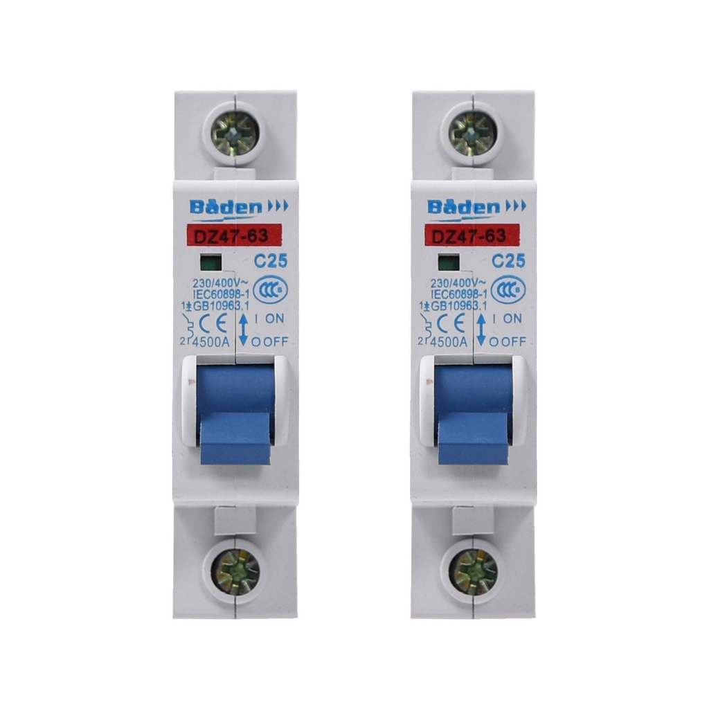 Automaattisulake 1 nap. DIN-kiskoon, hidas 25A