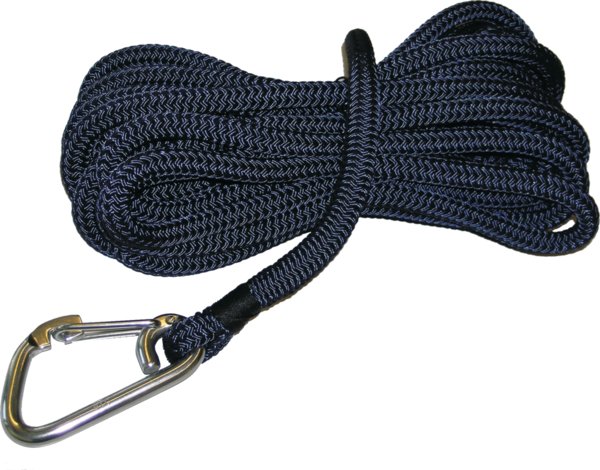 Kiinnitysköysi Rio sininen pleissattu 14mm 10m karbiinihaalla