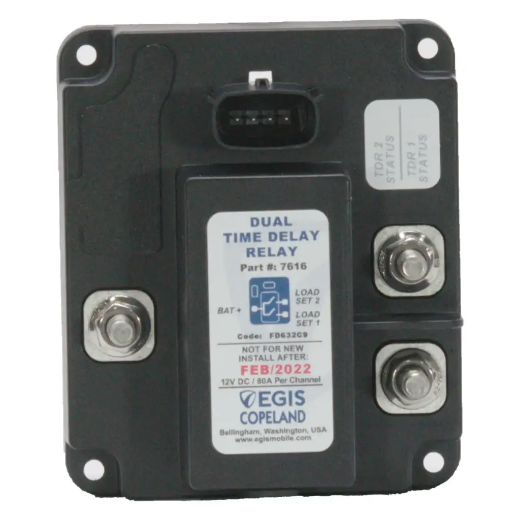 Egis 7616 TDR Series kaksois ulostulo aikaviiverele (2x80 A) 12V, Bulk