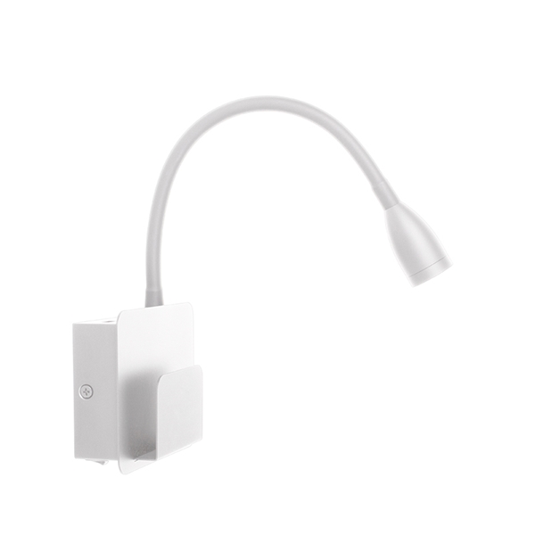 Seinävalaisin, lukuvalo Design USB valkoinen 12 V