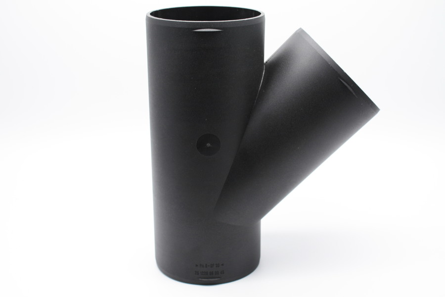 Y-haara ilmaputkelle oksamalli 45 astetta 100-100-100mm musta