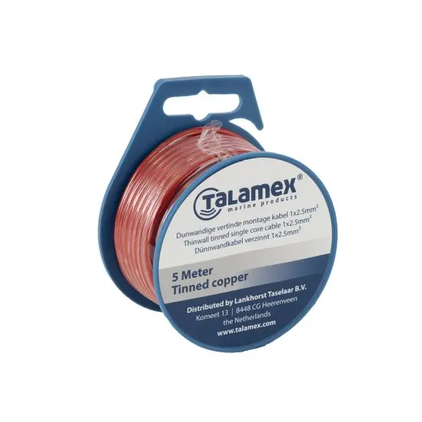 Automarine, tinattu marine kaapeli 2,5mm2 5m kela, keltainen