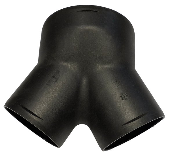 Y-haara ilmaputkelle, 90-60-60 mm musta