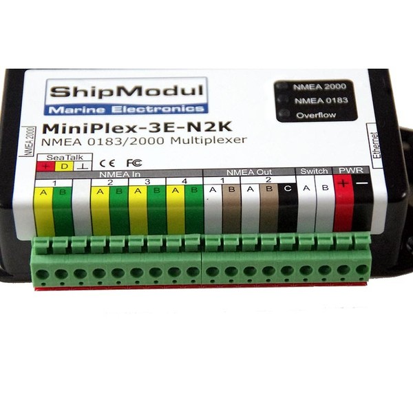 Shipmodul MiniPlex-3E-N2K  4-port NMEA Ethernet multiplexer with NMEA2000 port