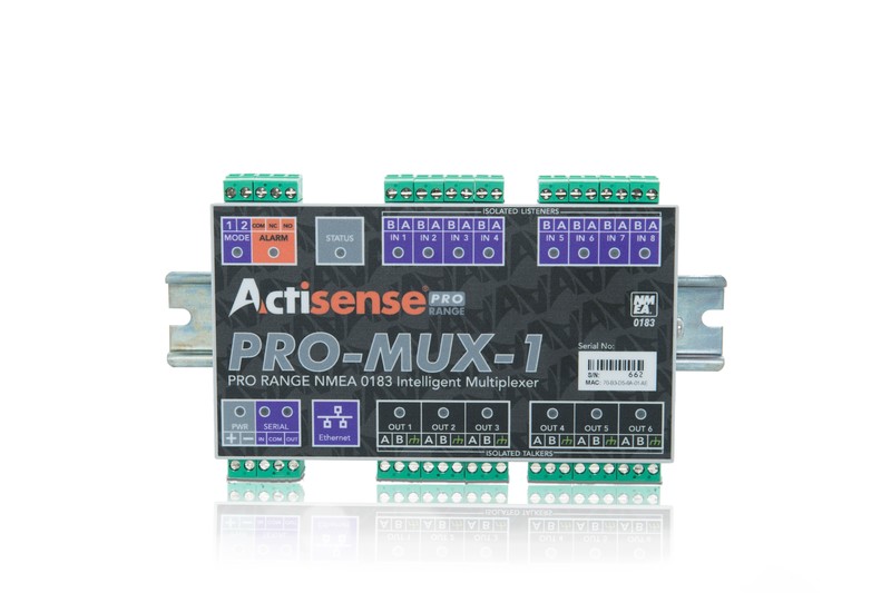Actisense MUX PRO 8 OPTO sisäänmenoa, 6 ISO-Drive ulostulos, Serial, Ethernet port