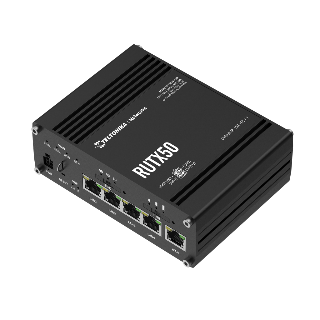 Teltonika RUT M51 4G/5G/WLAN -reititin 4G/5G/WLAN -reititin Cat12 2 SIM paikkaa