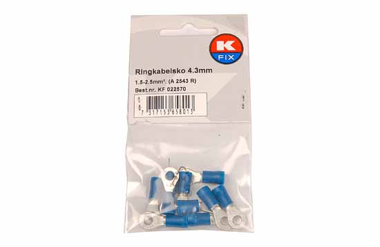Rengasliitin M4 (4.3mm) sin., 10kpl/pakk. (A 2543 R)