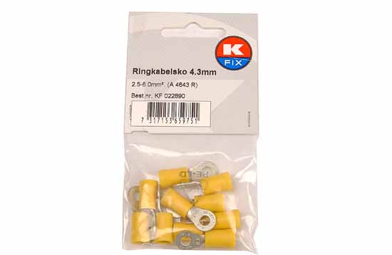 K-Fix Abiko Rengasliitin M4 (4.3mm) kel., 10kpl/pakk. (A 4643 R)