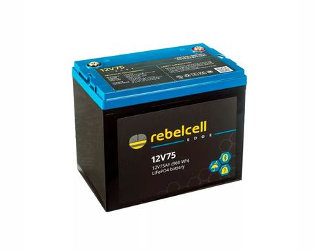 Rebelcell Edge LiFePO4 akku, 12V 75Ah (960Wh). BT yhteys, IP66