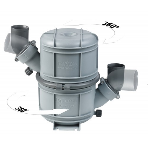 VETUS vesilukko NLP50S Super Ø 50 mm (2), pyörivä liitäntä sisään/ulos 10l