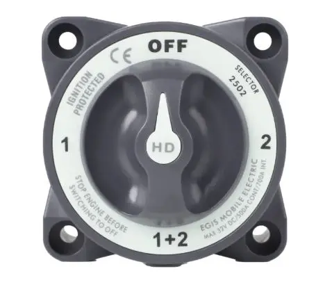 EGIS 2502 HD series päävirtakytkin 600A Off/1/Both/2, Bulk