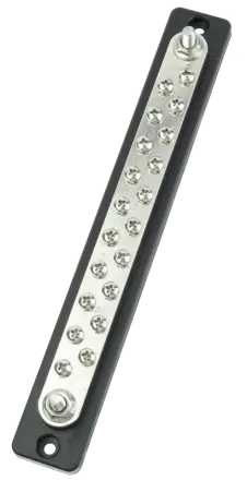 EGIS 6150-220 kytkentäkisko 2x1/4" Pultit + 20x #8 ruuvit 150A, ilman kantta