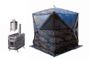 inord CAMO Q10 -saunateltta "Explorer"-kiukaalla ja piippuvesisäiliöllä