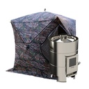 inord Q10 CAMO-saunateltta Lempi kiukaalla