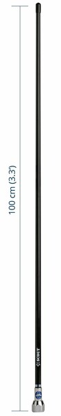 Scout QUICK1 BLACK 3 db VHF lasikuituantenni 1 m pitkä, pikakiinnityksellä