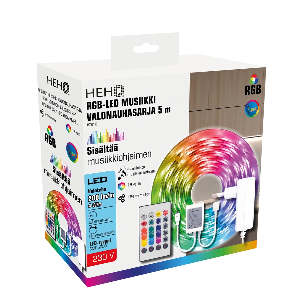 LED-valonauha 5 m RGB Music 12V 22W