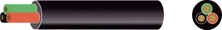 Automarine, Musta PVC mastokaapeli 3x1,5mm2 30m rulla