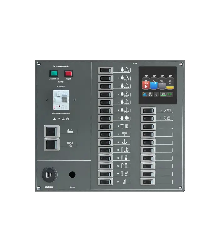 Philippi sähkötaulu Bavaria Refit BAV 302-BTM2 20 sulaketta ja BTM2 monitori