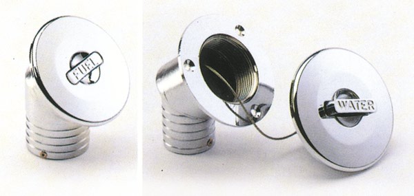 Kansiruuvike "water" 45 astetta 38mm Kromattu messinki