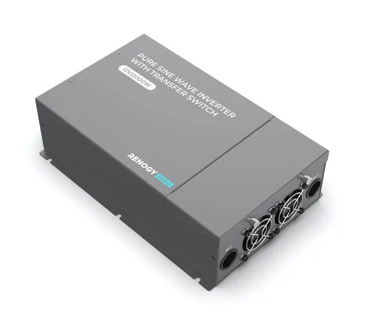 Renogy REGO 2000W puhdas siniaaltoinvertteri 12V / 230V Bluetoothilla syötönvaihtajalla