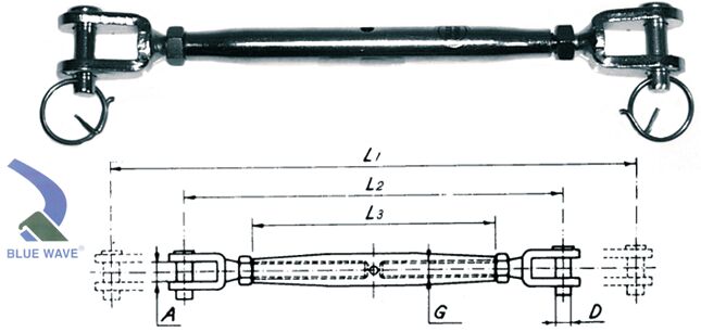 VANTTIRUUVI M10 KIERTEELLÄ AISI 316 (Blue Wave)