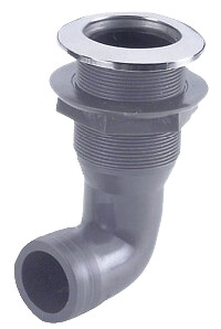 Läpivienti 90° kulma 38mm musta nailon RST rengas