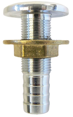 Kromattu messinki G1/2 x 18mm letkukara läpivienti