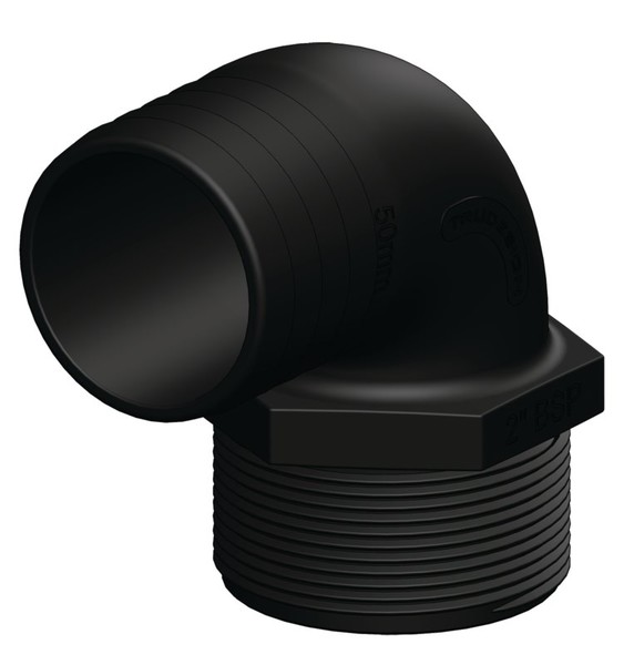 Trudesign letkuliitin 2" 50 mm 90° BSP ulkokierre komposiitti