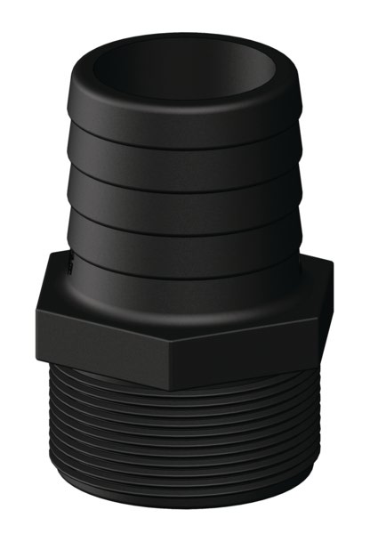 Trudesign letkuliitin 1 1/2" x 19 mm BSP ulkokierre komposiitti musta