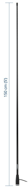Scout KS-22 Black Edition 3 db VHF lasikuituantenni 1,5 m pitkä - Musta