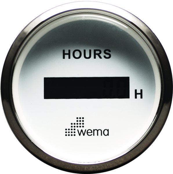 WEMA Käyttötuntimittari digitaalinen,  valkoinen/